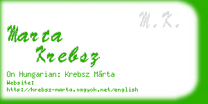 marta krebsz business card